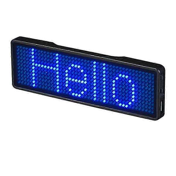 Rechargeable Handheld LED Text Sign with 8 Program Modes for Meetings, Exhibitions, and Events Blue blue