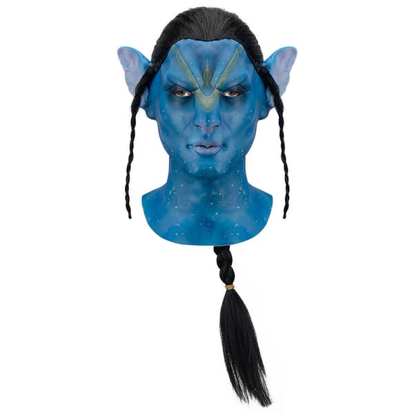 Halloween-maske lysende latexhodeplagg samme avatarhodeplagg rollespill bardans COS mannlige modeller