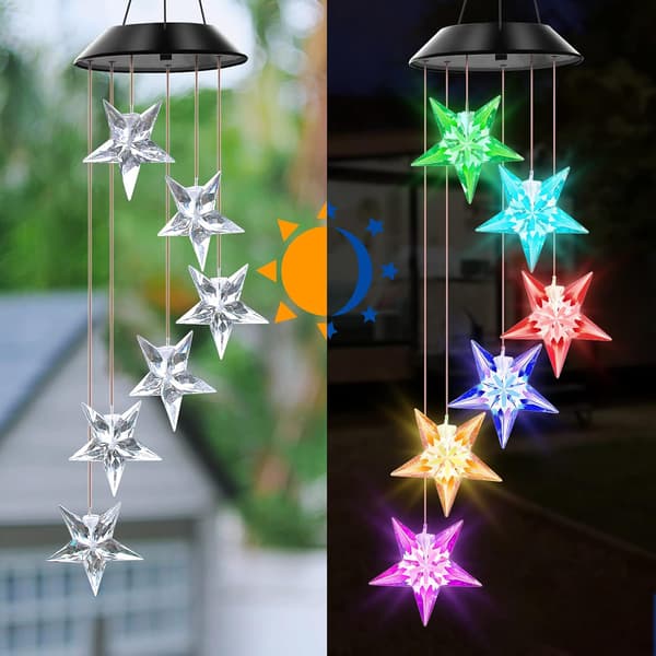 Solar Powered Color Changing Wind Chimes, Mom Gift