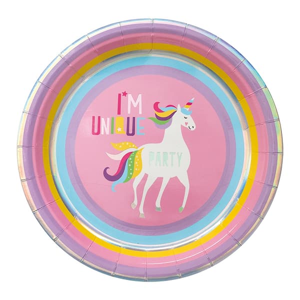 Papperstallrik 23 cm Unicorn 8-pack