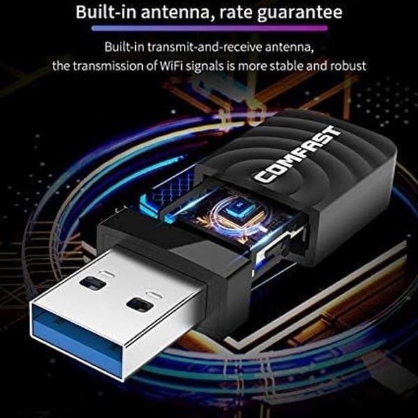USB WiFi-adapter til PC, WiFi-adapter AC1300Mbps Dual Band