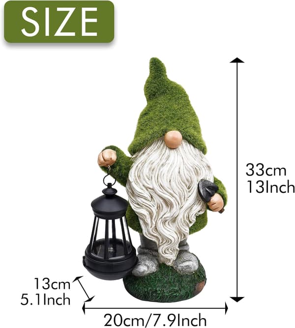 COLLECTIONS 33cm Rolig Tomte Tomtestaty Utendørs Hagedekorasjon DXGHC