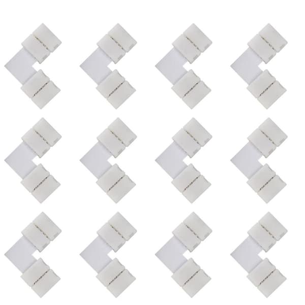 L-formet hurtigkobling [12 stk] for LED-lyslistkontakter,