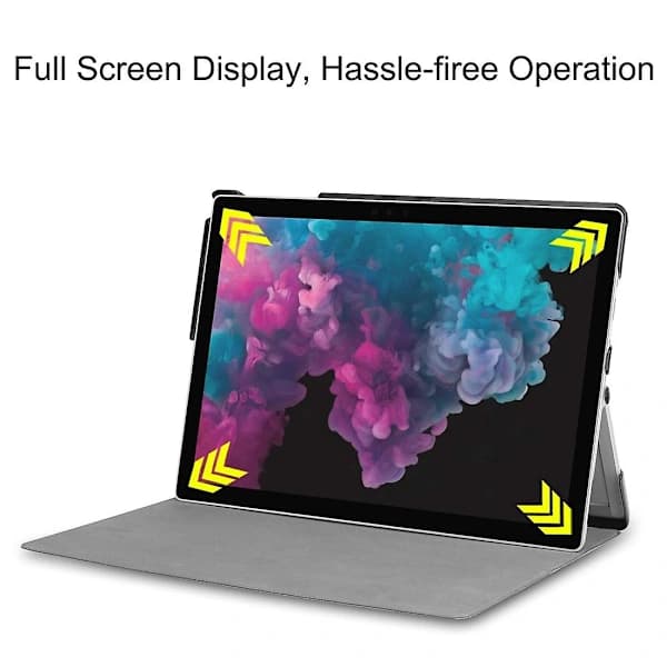 Custer Tekstur Lærveske for Microsoft Surface Pro 7 Svart