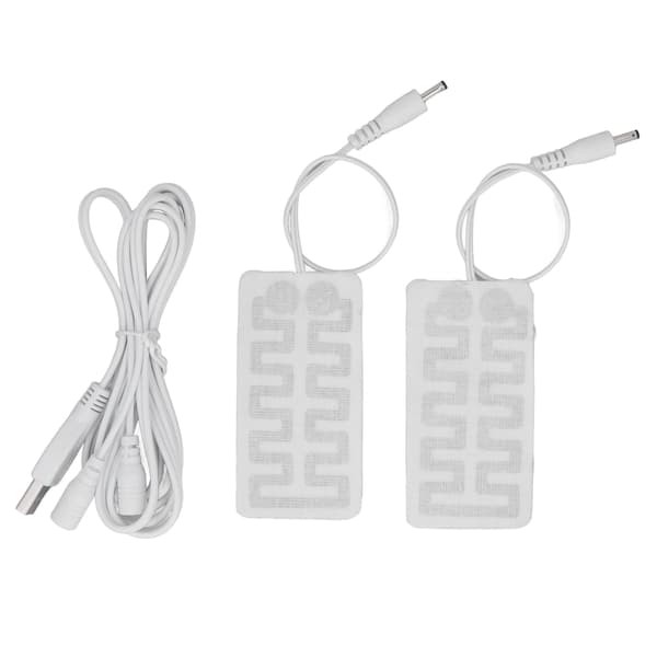 2 stk USB-varmefilm 3,5x1,8 tommer Kulfiber Blød Sikker Maskinvaskbar Elektrisk Varmeplade til Handsker Strømper Sko