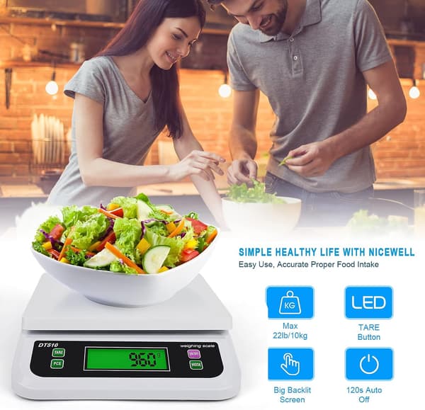 Electronic Kitchen Scale 30 kg/1 g, Digital Food Scale for Home Baking