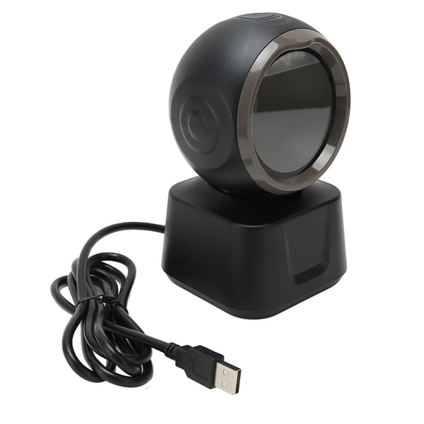 Desktop Barcode Scanner High Speed LED Indicator Prompt Tones Large Window Barcode Reader for Market Bank Store
