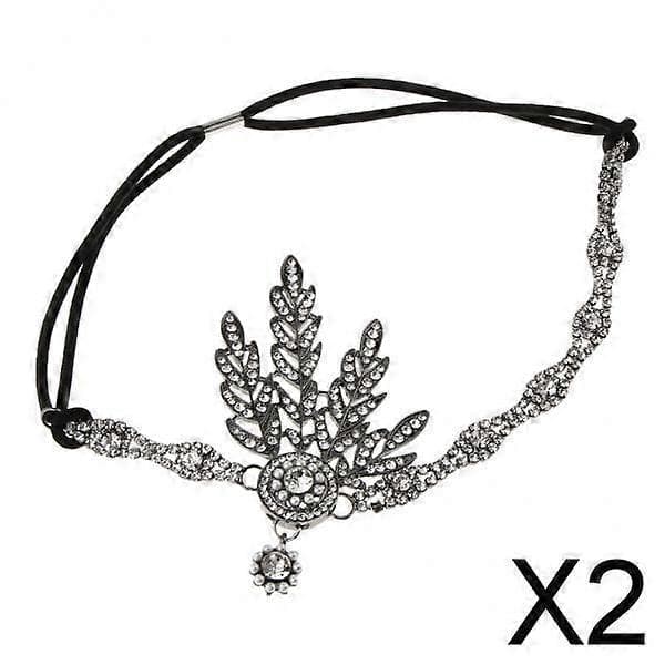 2x 1920-luvun Flapper-panta, päähine, asuste