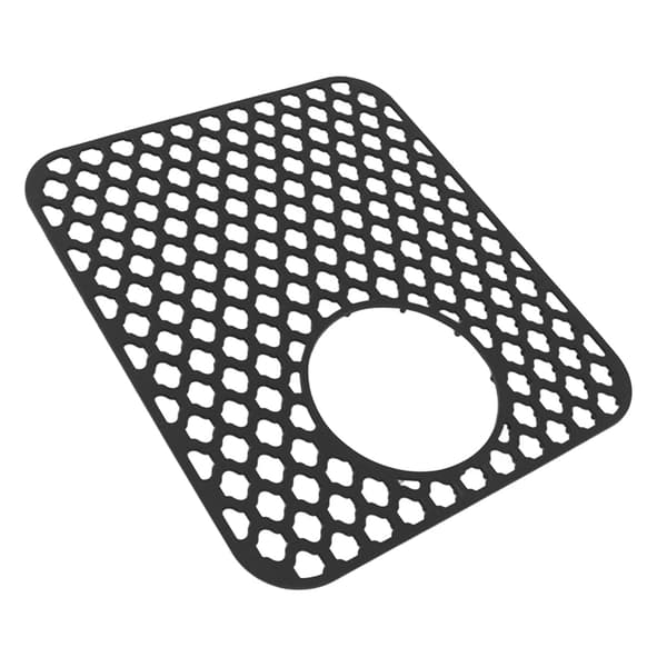 Silicone Sink Mat Protector with Side Drain Hole Non-Slip Scratch Protection Easy Maintenance Sink for Kitchen Home Black