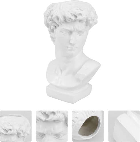 Skulpturhode Planter Gresk David Statue Sukkulenter Planter Vase Penn