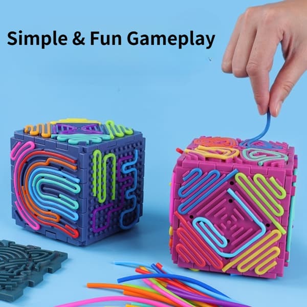 3D Sensory Activity Board med 20 Pinde - Farverige Byggeklodser, Finmotorik-FX-