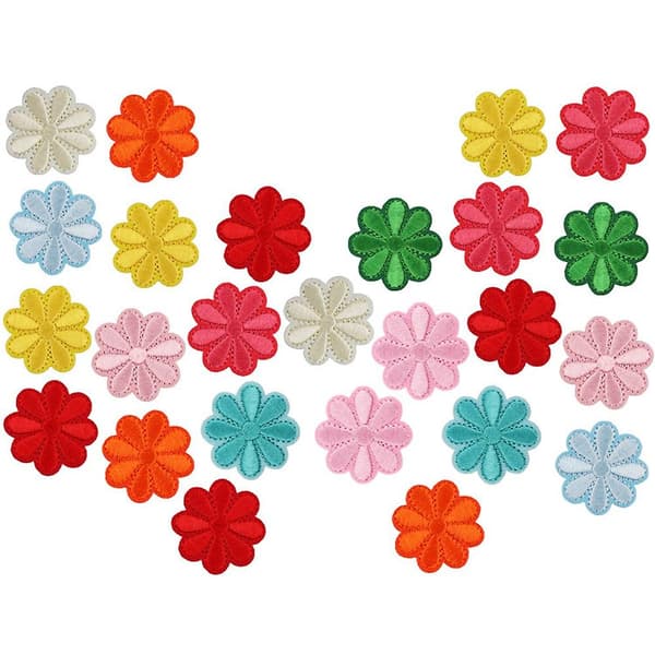 30 Pcs Iron-on Appliques Sew-on Appliques Mixed Embroidered Patches Decorative Accessories Embroidery