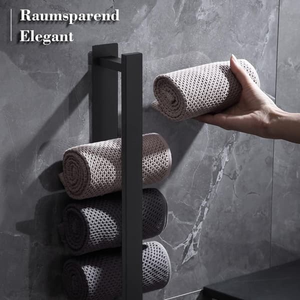 Håndklædeholder Sort - Vægmonteret Håndklædeholder i Rustfrit Stål (40cm)