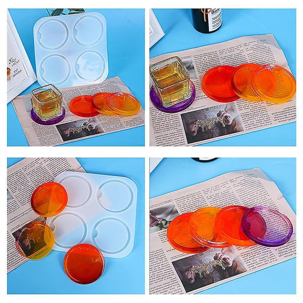 Coaster Molds Resin Molds DIY Round Silicone Mold For Casting Resin-r