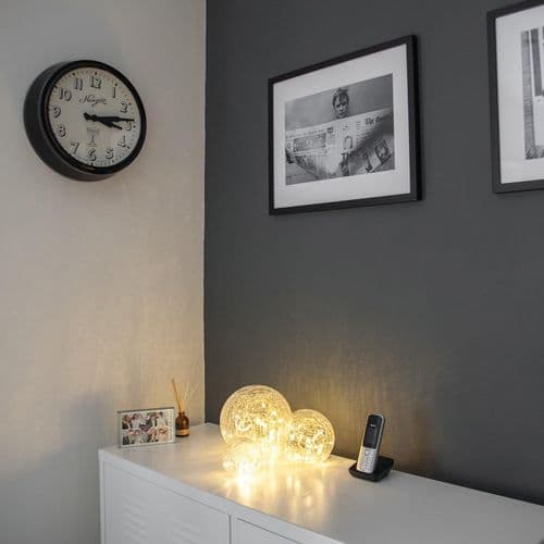 Lights4fun Sæt med 3 LED-glaskugler batteridrevne