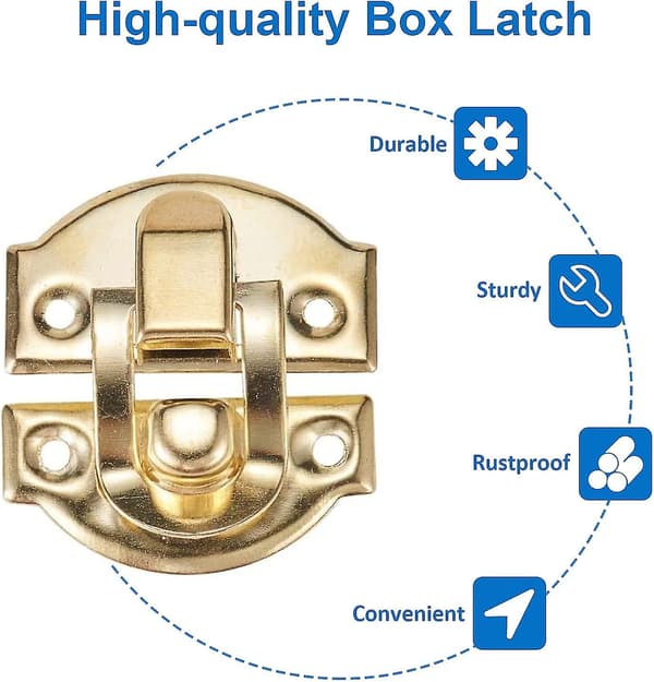 20-pack smyckeskrinlås, trälås, 29 mm x 26 mm, guld