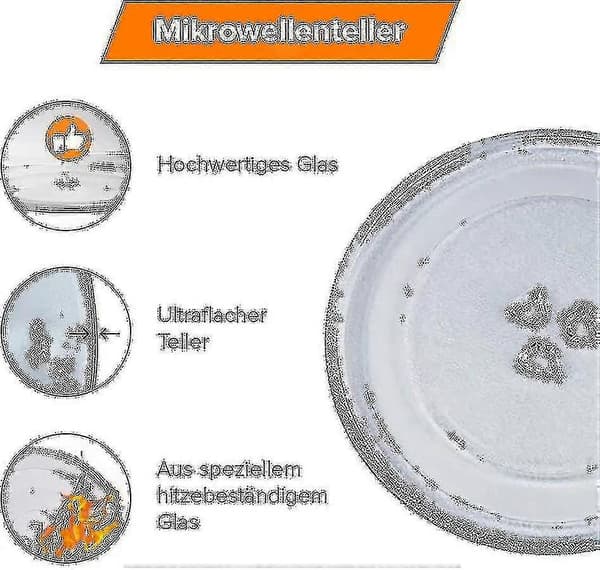 Universal Mikrobølgeovnsglasplade med 3 Beslag, 245 mm