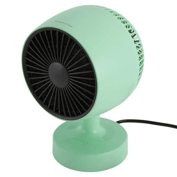 Portable Fan Heater for Both Cold and Warm Use, Adjustable Angle, Mini Heater for Home Office, Desk 100‑240V Green EU Plug