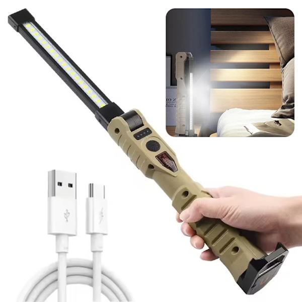 Multifunctional Foldable Work Lights With Magnetic Base Hands-Free Mechanic Work Light Khaki Khaki