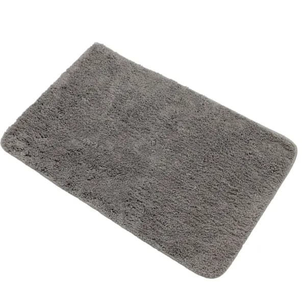 Bademåtte 50x80 cm fluffy blød, skridsikker, absorberende (mørkegrå)