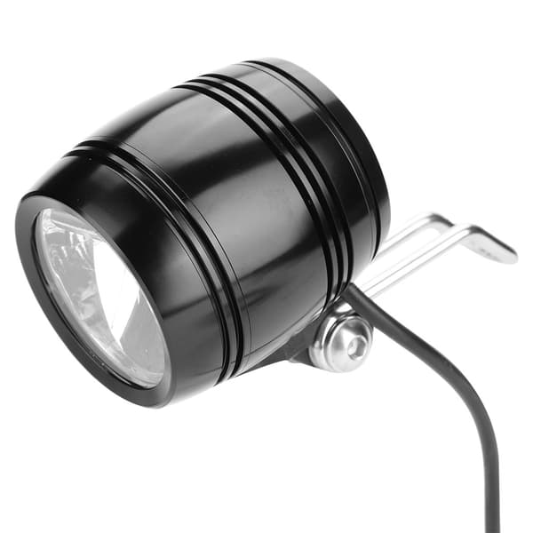 LED Aluminium E-sykkel Frontlys Horn 2 i 1 Sett Frontlys (Svart)