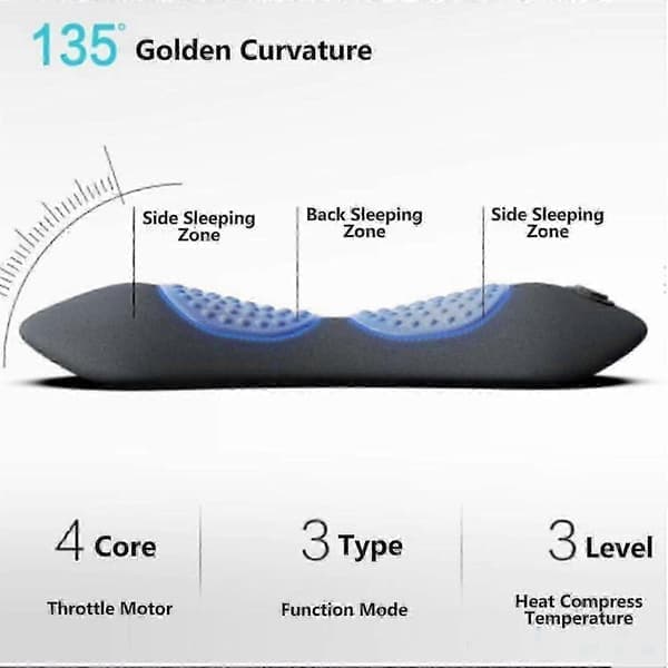 Back Massager with Heat and Vibration for Sciatica and Lower Back Pain Relief, Ergonomic Lumbar Support Gray_fosm
