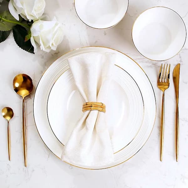 Bamboo Napkin Rings, 4-pack, Napkin Rings for Table Decorations for Weddings