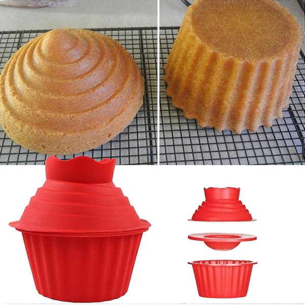 3-pak Jätte Stor Silikone Muffin Kageform Top Muffin Bagesæt Bageform Kagebageværktøj