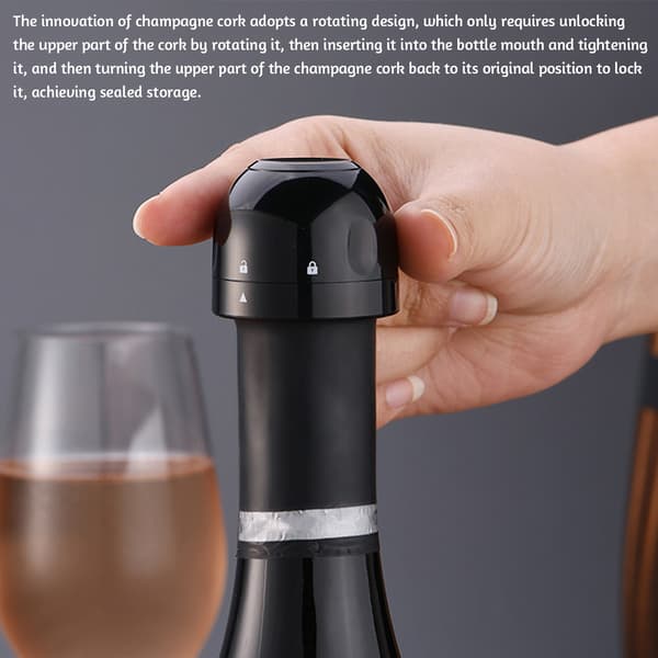 Rotating Lock Wine Stopper for Champagne/Wine Durable Keep Fresh Wine Saver Cap for Home Party Use