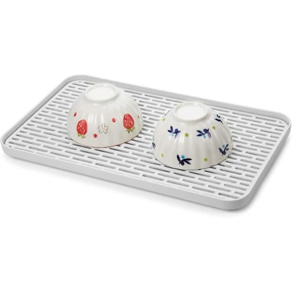 2-Tier Drain Tray Dish Rack Tea Tray for Storing Cups, Bowls, and Fruit