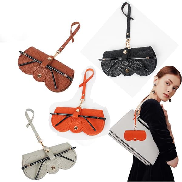(4 pcs), Glasses Case, Eyeglass Case, With Cord, Portable, Leather, Slim, Convenient Storage,