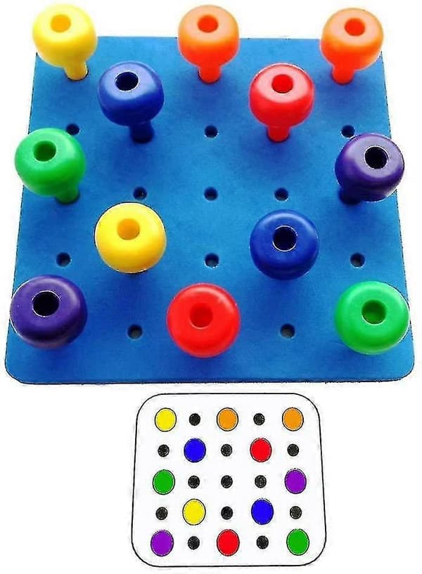Beste stablebare pegboard-leketøy for smarte småbarn, flott pedagogisk gave 30 pinner