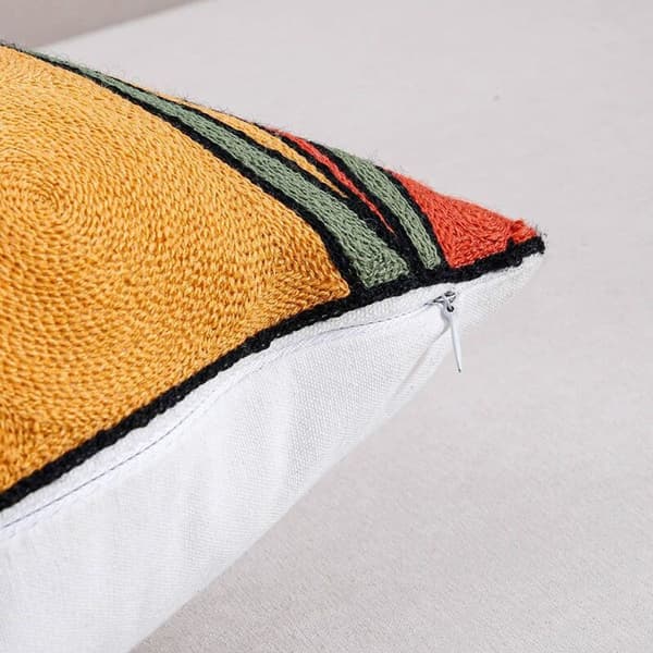 Set med 4 Picasso kuddfodral 45 x 45 cm broderade bomullslinne soffkuddfodral