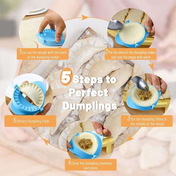 (Blå, Grøn, Klar) Multifunktionelt ravioli-form sæt med 6, håndpresset, vaskbart ravioli dejpresse sæt og foldbare ravioli-forme.