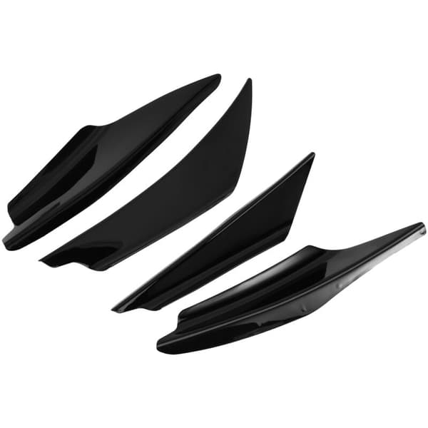4 stk/sett Diffuser Spoiler Kit for bilens sidefanger Canards Fins Splitter Universal Svart