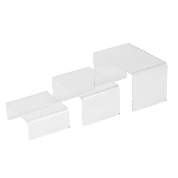 3 stk/sæt Akryl Dukkelegetøj Figur Display Riser Rack Transparent Smykkedisplaystativ