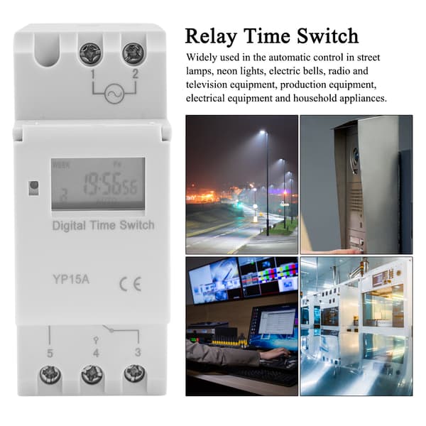 16A Digital LCD Strømtimer Programmerbart Relé Tidsbryter (AC220V)