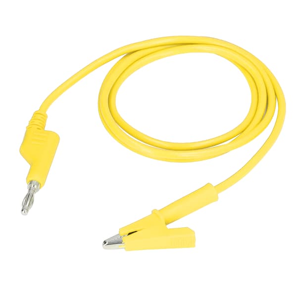 Alligator Clip Test Leads Banana Plug Wire Cable Flexible for Electrical Testing J.70035-1 4mm Yellow