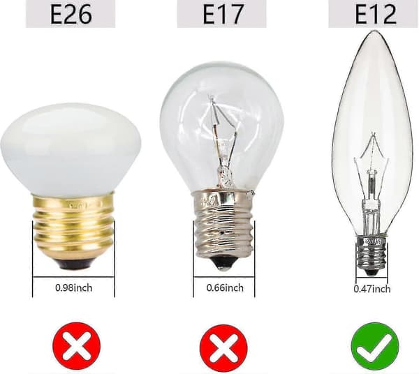 10-pakning E12 B10 15W 120V Klare Glødepærer for Lysekroner