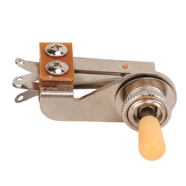 3-Way L-Shaped Toggle Switch Electric Guitar Pickup Selector Replacement Tone Control Parts Cream Yellow Cap