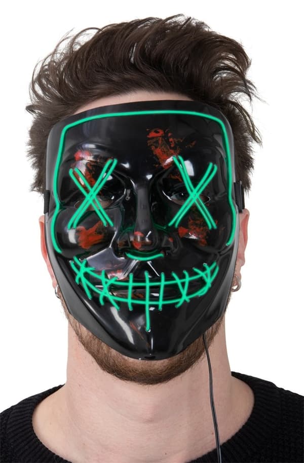 Halloween-naamio, vihreä LED-naamio