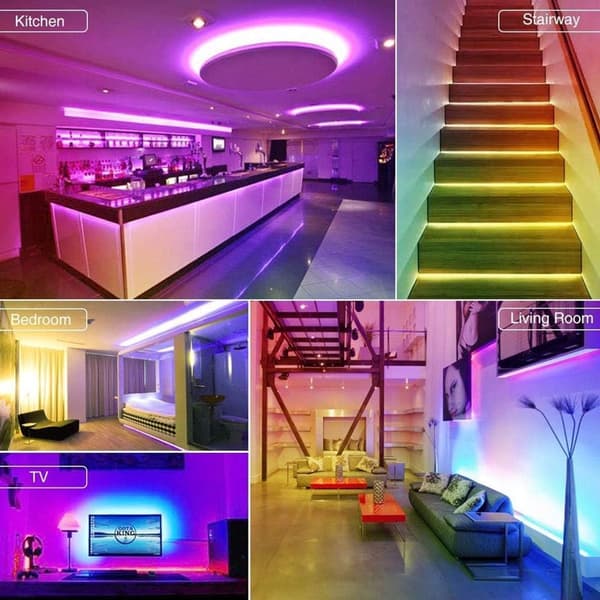 LED-stripe batteridrevet 2m med fjernkontroll timer vanntett RGB