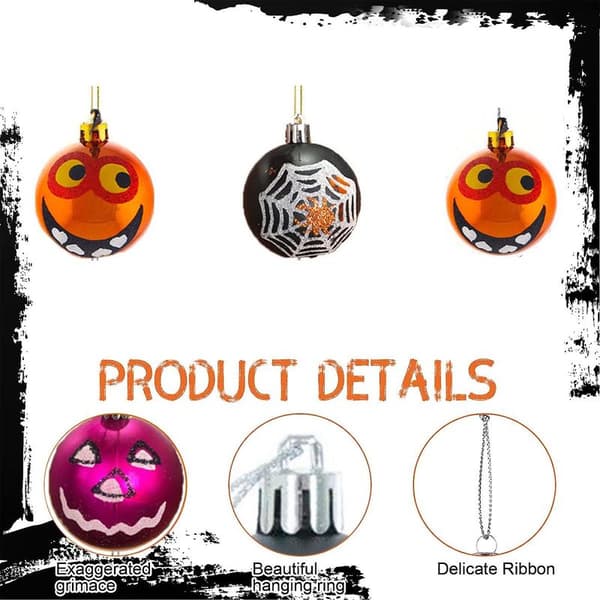 12 st Halloween Hängande Bollar Pumpa Bat Spindelnät