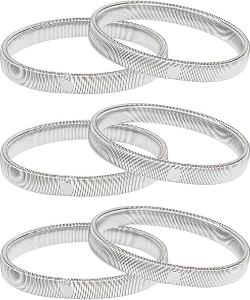 3 par skridsikre skjorteærmeholdere, elastiske armbånd, sølv