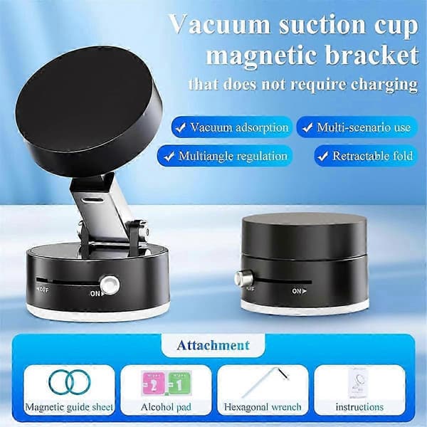 Magnetic Vacuum Suction Cup Phone Holder, Magnetic Multifunctional Holder, Foldable and Extendable Magn