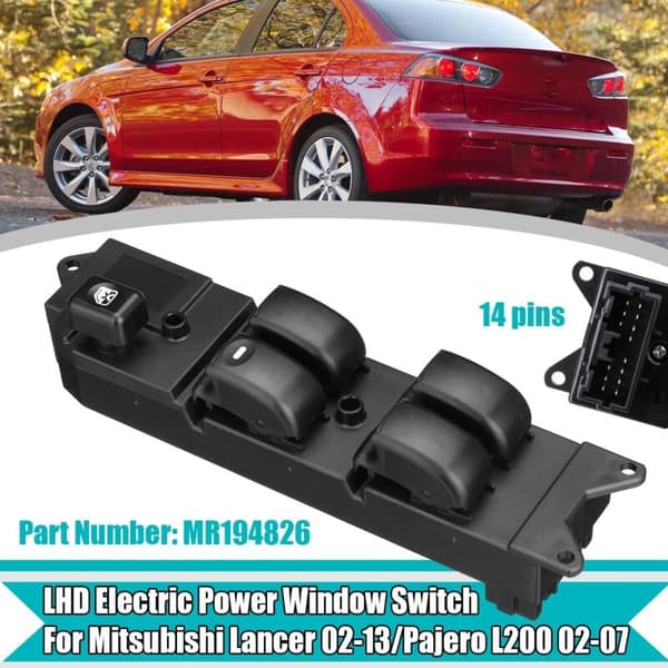 Sort elektrisk LHD bilrudeafbryder til 2002-2013 L200 2002-2007 MR194826