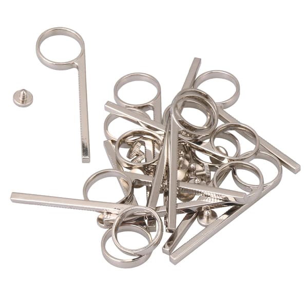 10 x Sølv B Flat Trompet Ventil Slide Fingerringer Erstatningsdeler