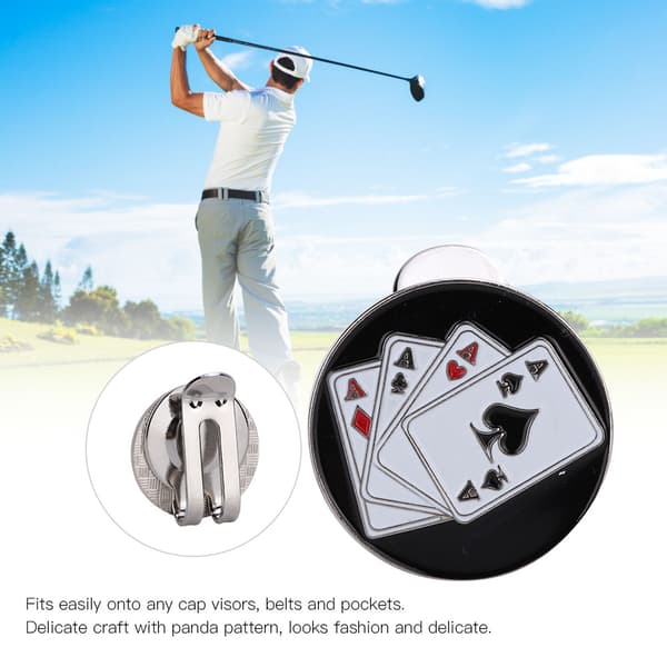 Magnetisk golfcaps hattvisirklips ballmarkør tilbehør (Poker)
