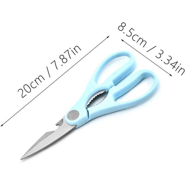 2 st Köksaxar, rostfritt stål bandsåg, hushållssaxar, multifunktionssaxar, längd: 20 cm, blå