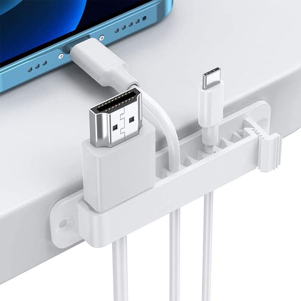 Cable Holder Cable Clips, 5-pack Cable Organizer Set with White KLB